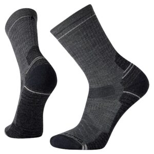 smartwool hike light cushion crew socks, medium gray, medium