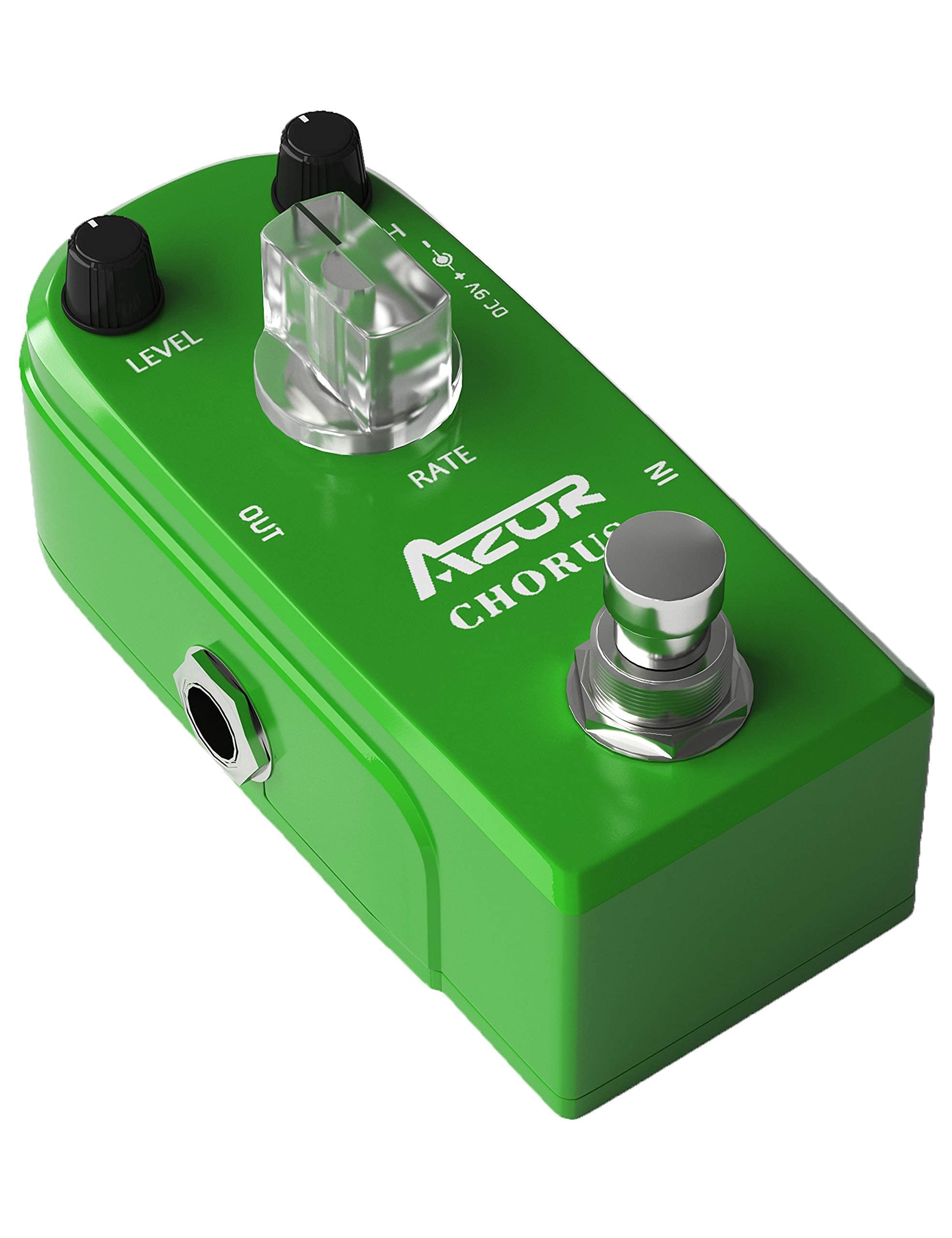 AZOR Chorus Guitar Effect Pedal Pure Analog Mini Pedal with Guitar Pedal Power Cable,9V Battery Clip Converter Power Cable