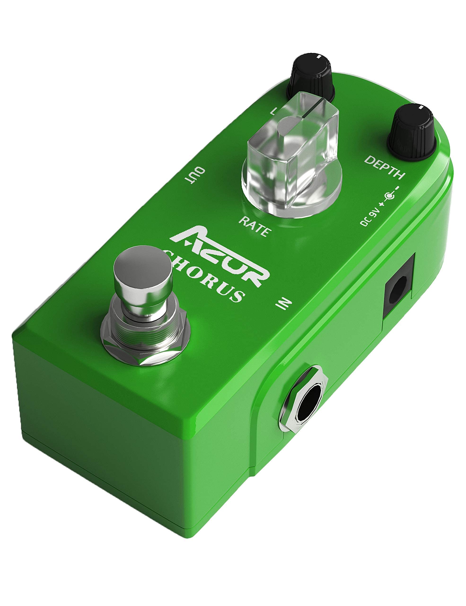 AZOR Chorus Guitar Effect Pedal Pure Analog Mini Pedal with Guitar Pedal Power Cable,9V Battery Clip Converter Power Cable