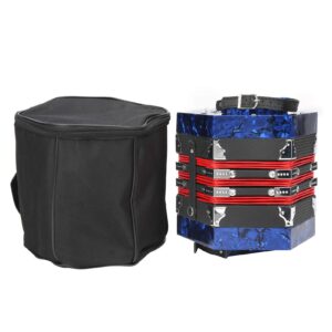 Okuyonic Accordion Toy Professional Accordion Concertina 3 Colors High-end and Elegant Concertina Accordion with Carrying Bag, Accordian Mini Musical Instruments for Kids Beginners(Royal Blue)