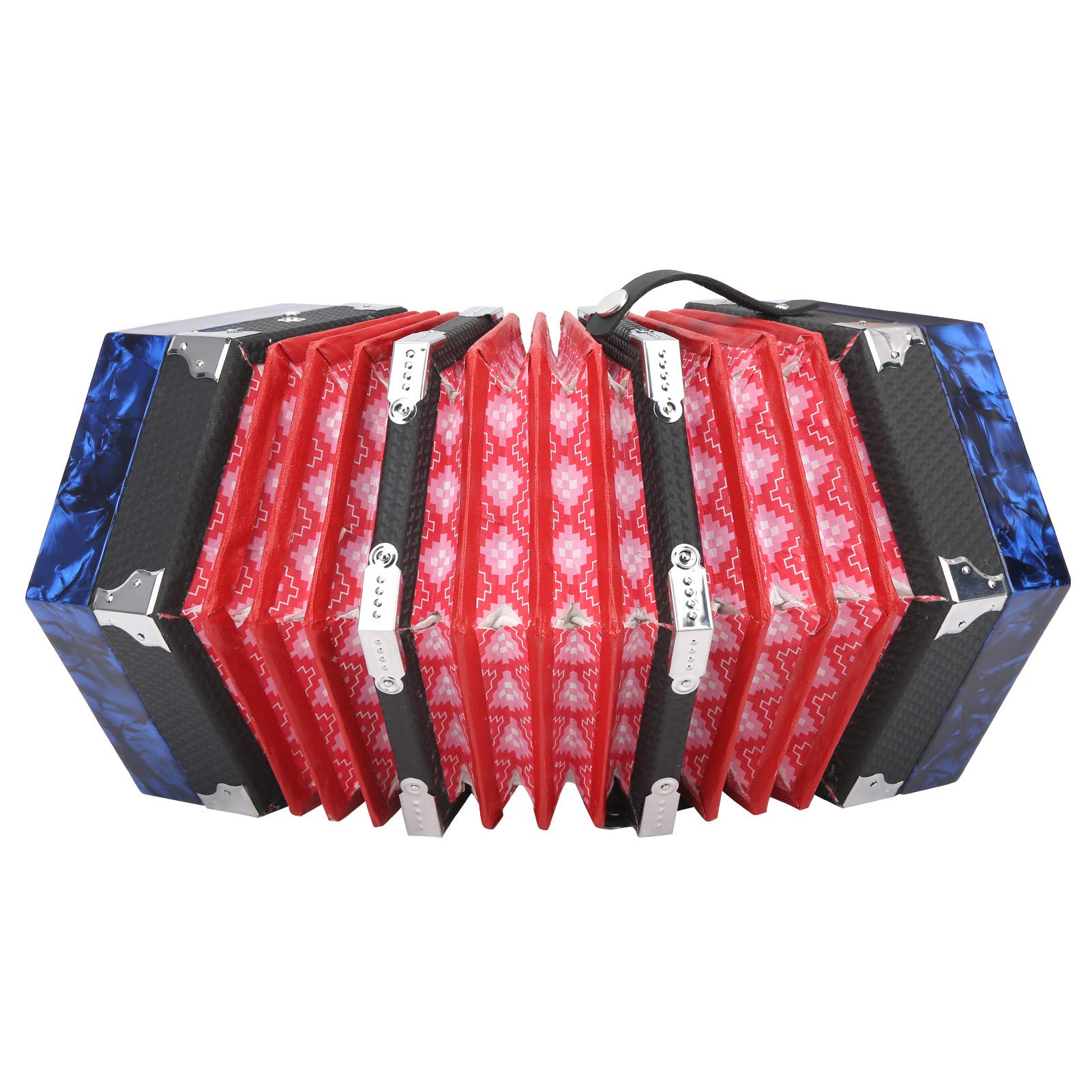 Accordian Instrument Concertina Instrument with an Adjustable Hand Strap with a Bag Professional Accordion Concertina, Accordion for Kids Beginners Adults Musical Instrument Supplies(Royal Blue)