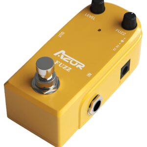 AZOR Vintage Fuzz Guitar Effect Pedal True Bypass Mini Pedal with Guitar Pedal Power Cable,9V Battery Clip Converter Power Cable