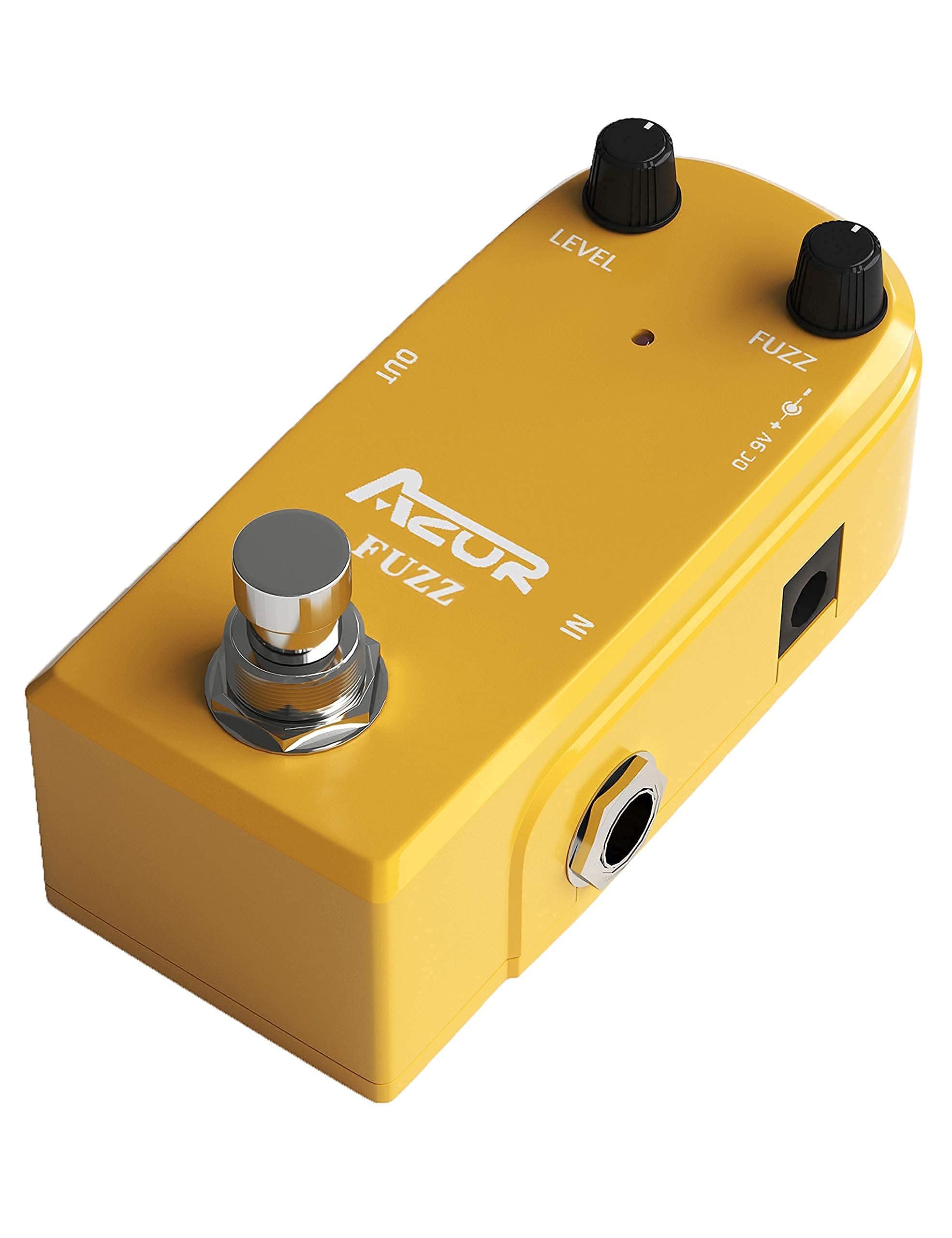 AZOR Vintage Fuzz Guitar Effect Pedal True Bypass Mini Pedal with Guitar Pedal Power Cable,9V Battery Clip Converter Power Cable