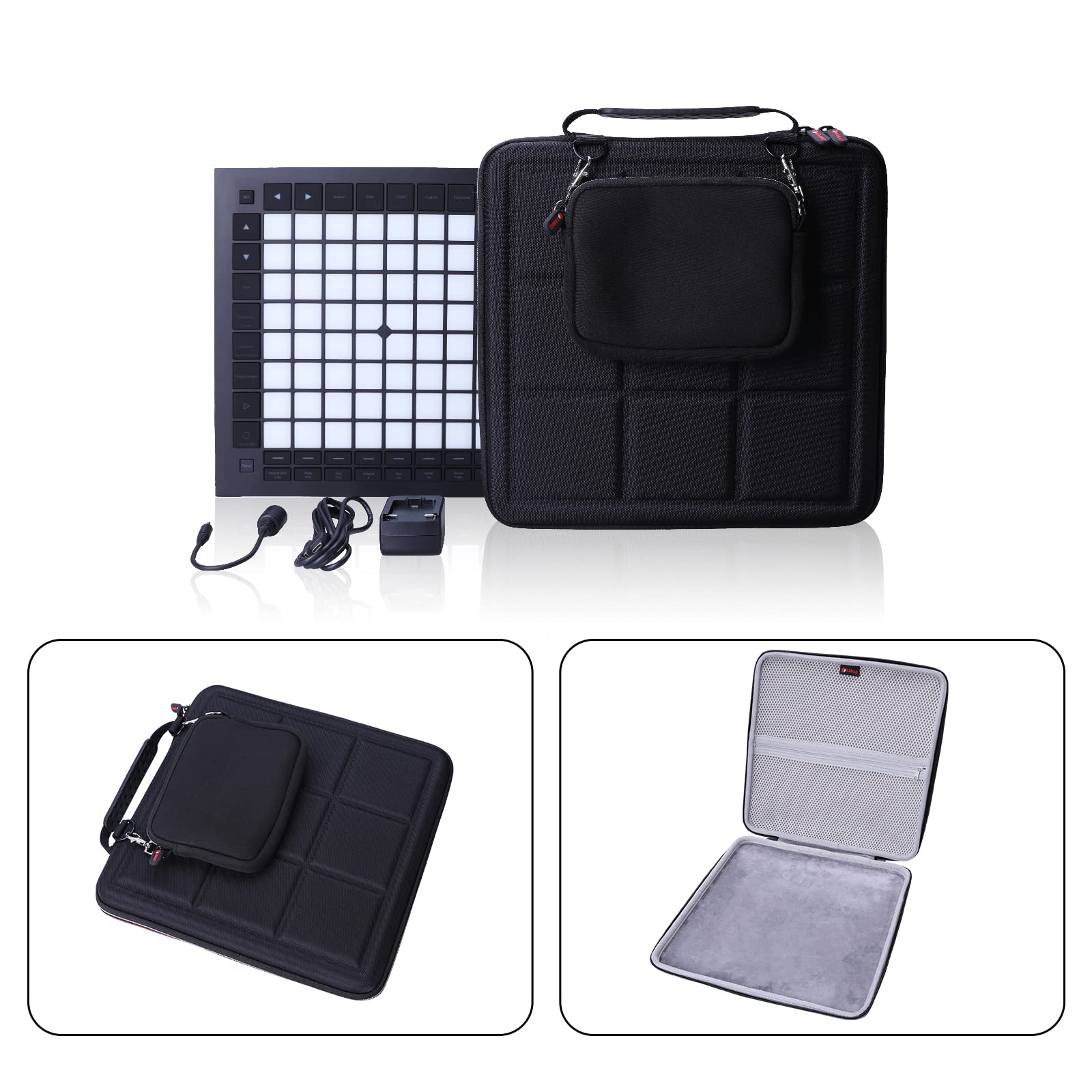 XANAD Hard Case for Novation Launchpad Pro MK3 or AKAI Professional APC Mini MK2 Controller - with Small Storage Accessories Bag