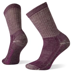 smartwool women's hike classic edition full cushion crew socks, bordeaux, small