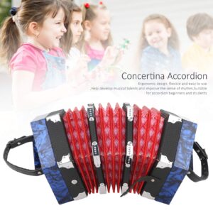 Accordian Instrument Concertina Instrument with an Adjustable Hand Strap with a Bag Professional Accordion Concertina, Accordion for Kids Beginners Adults Musical Instrument Supplies(Royal Blue)