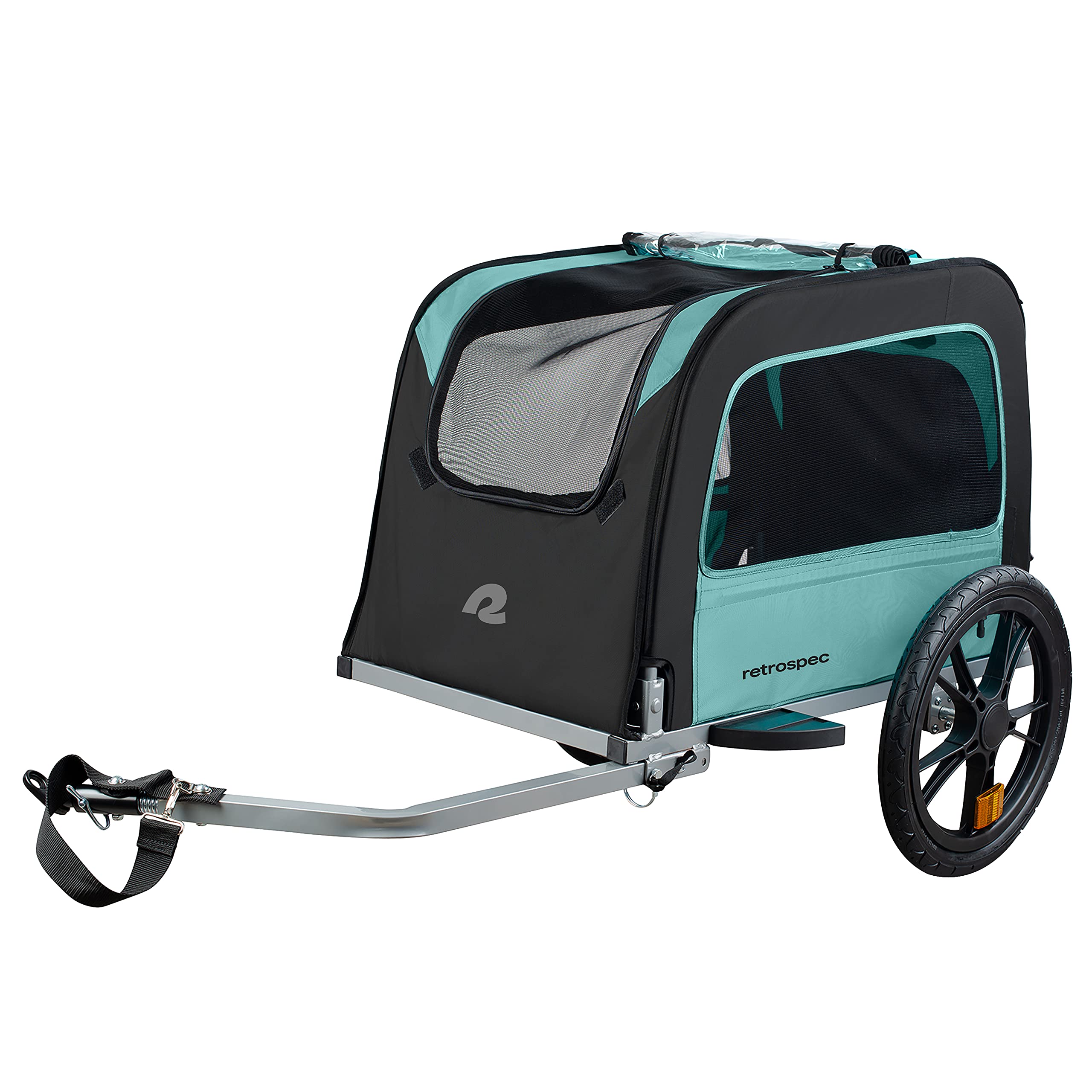 Retrospec Rover Hauler Pet Bike Trailer - Small & Medium Sized Dogs Bicycle Carrier - Foldable Frame with 16 Inch Wheels - Non-Slip Floor & Internal Leash - Blue Ridge, One Size