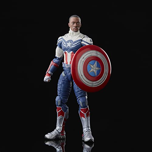 Marvel Legends Series Captain America 2-Pack Steve Rogers and Sam Wilson MCU 6-Inch Figures, 7 Accessories