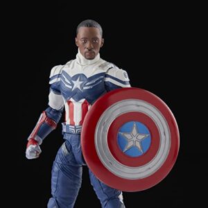 Marvel Legends Series Captain America 2-Pack Steve Rogers and Sam Wilson MCU 6-Inch Figures, 7 Accessories