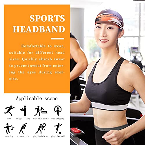 5 Pcs Workout Headbands for Men Elastic Non Slip Sweatbands for Yoga Running Fitness Wicking Hairbands fits All Men and Women Girls