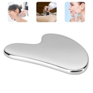 Accessorize Intl Gua Sha Facial Tools Scraping Massage Tool Stainless Steel SUS304 Smooth SPA Therapy for Face, Eye, Neck,Siliver