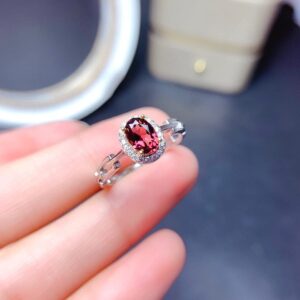 YangQian Halo Ruby Wedding Rings for Women Cubic Zirconia Princess Ring for Girls Diamond Promise Finger Rings for Women