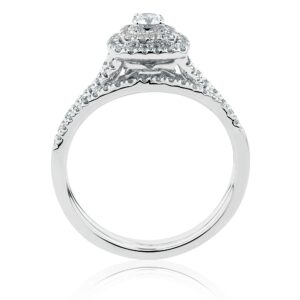 Moissanite engagement rings for women Platinum Plated Silver name Bridal Set moissanite rings -1259