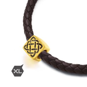 CHOW SANG SANG 999 24K Solid Gold Celtic Knots Noir Charm Bracelet for Men & Women 86523C