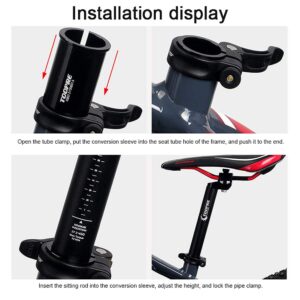 Bike SeatPost Adapter Shim, 25.4/27.2/28.6/30.4/30.8/31.6/33.9/34.9mm Aluminum Alloy Bicycle Reducing Sleeve Seat Post Tube Adapter Shim for MTB,Mountain,City Bike,Road Bike(27.2 to 31.6mm)