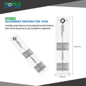 Mobile Pro Shop Turntable Azimuth Cartridge Alignment Protractor Set- Vinyl Record Player VTA Azimuth Ruler + Turntable Phono Cartridge Stylus Alignment Protractor