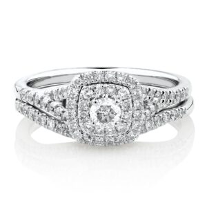 moissanite engagement rings for women platinum plated silver name bridal set moissanite rings -1259