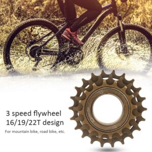 Kafuty-1 16/19/22T 3 Speed Flywheel Sturdy and Bycycle Accessory Freewheel Bicycle Bicycle Accessory for Mountain Road Bike