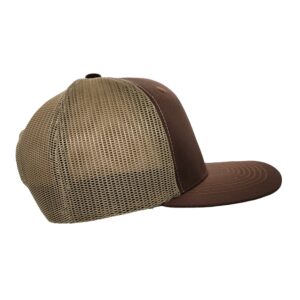 PNW Apparel Smokey The Bear Keep it Green Snapback Trucker Hat with Smokey The Bear Woven Patch (Brown/Tan)