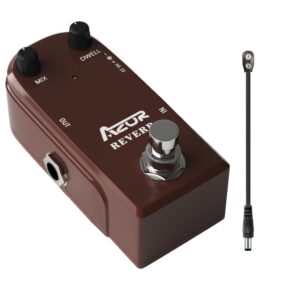 AZOR AP311 Spring Reverb Guitar Effect Pedal with Guitar Pedal Power Cable,9V Battery Clip Converter Power Cable Snap Connector