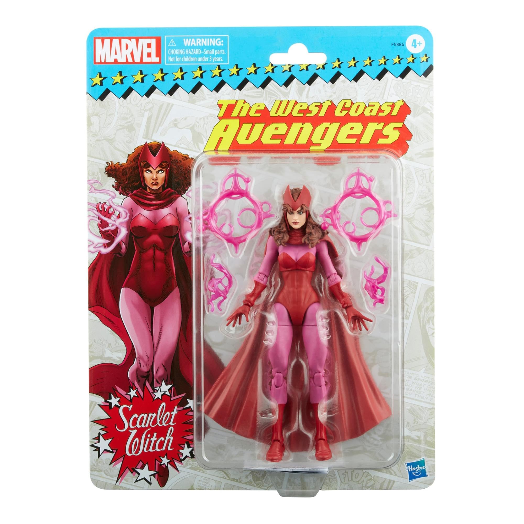 Marvel Legends Series Scarlet Witch 6-inch Retro Packaging Action Figure Toy, 4 Accessories