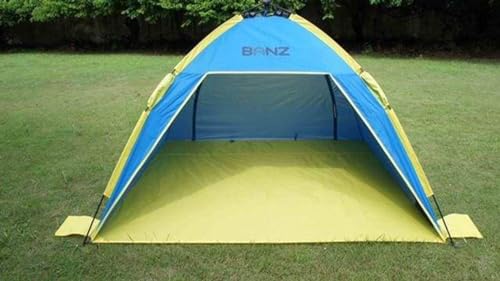 BANZ UV Protective Sun Shelter Beach Tent - Pop Up Beach Tent Sun Shelter for Family - Baby Beach Tent with UPF50+ Protection - Lightweight & Easy Setup Beach Sun Shelter for 2 Adults & 2 Kids