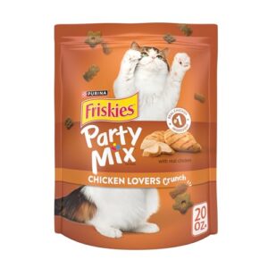 purina friskies cat treats, party mix chicken lovers crunch - 20 ounce (pack of 1)