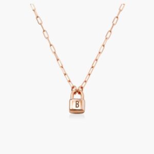 Oak&Luna - Personalized Initial Lock Necklace