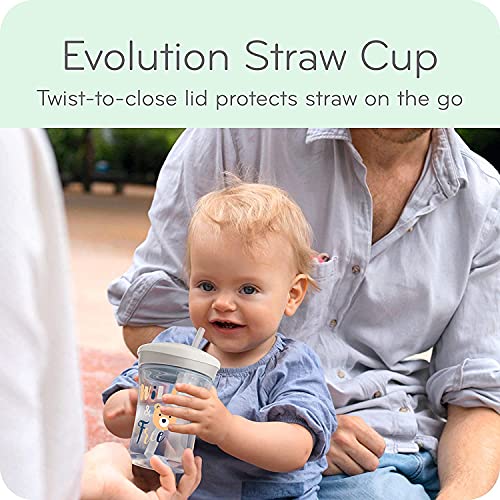 NUK Evolution Straw Cup, 8 oz (Purple Cat & Dog, 2 Pack)