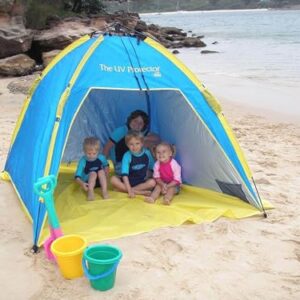 BANZ UV Protective Sun Shelter Beach Tent - Pop Up Beach Tent Sun Shelter for Family - Baby Beach Tent with UPF50+ Protection - Lightweight & Easy Setup Beach Sun Shelter for 2 Adults & 2 Kids