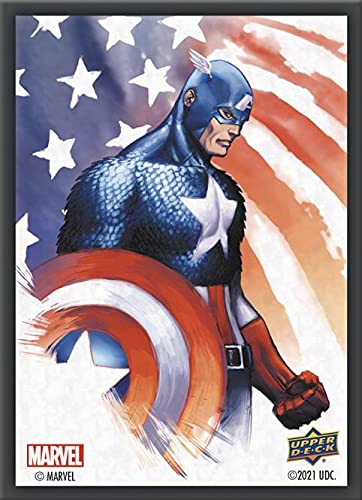 Upper Deck Marvel Captain America Sleeves (67 mm x 92 mm) 65 Matte Sleeves, Multicolor