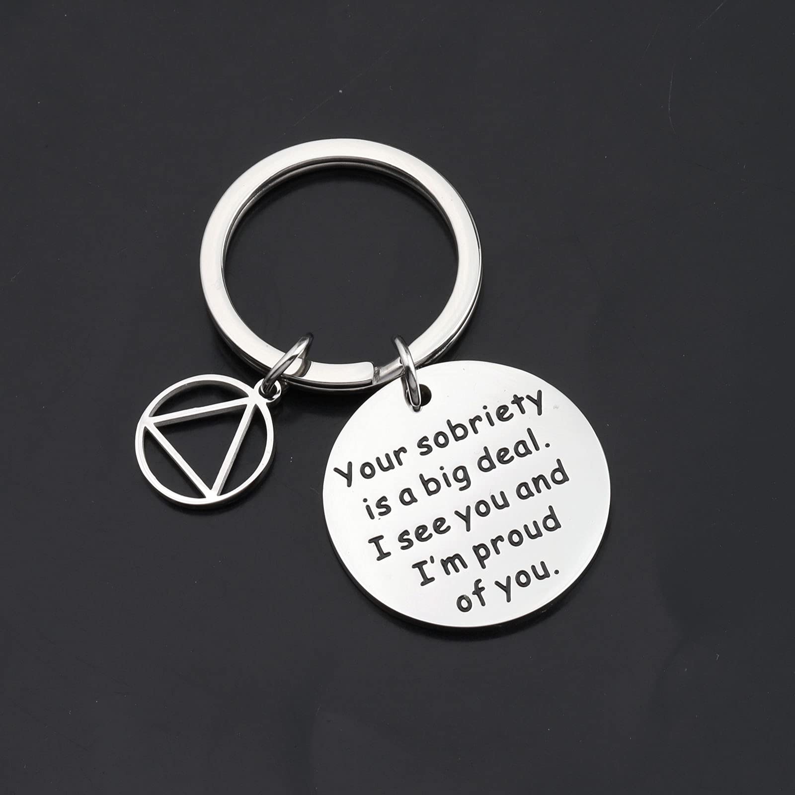 CENWA Sobriety Gift Recovery Sponsor Gift Your Sobriety Is a Big Deal I See You And I’m Proud of You Keychain (Your Sobriety Is K)