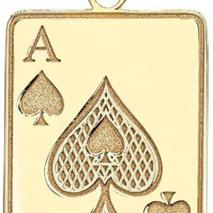 Good Luck Charm Certified 10k Yellow Gold Personalized Name Poker Card Ace Of Spades Hip Hop Pendant