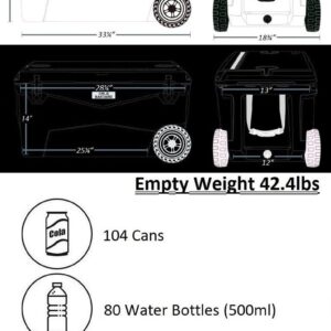 COLD BASTARD COOLERS 70QTW Rugged+ CAMO Red Large Wheels The Best Premium Ice Chest Cooler Accessories Free S&H (CB70W-CR)