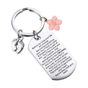 myospark new mommy keychain pregnancy announcement keychain you're going to be a mommy keychain mommy to be gift (mommy before dkc)