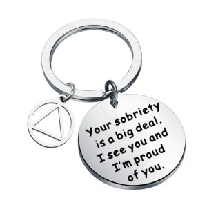 cenwa sobriety gift recovery sponsor gift your sobriety is a big deal i see you and i’m proud of you keychain (your sobriety is k)