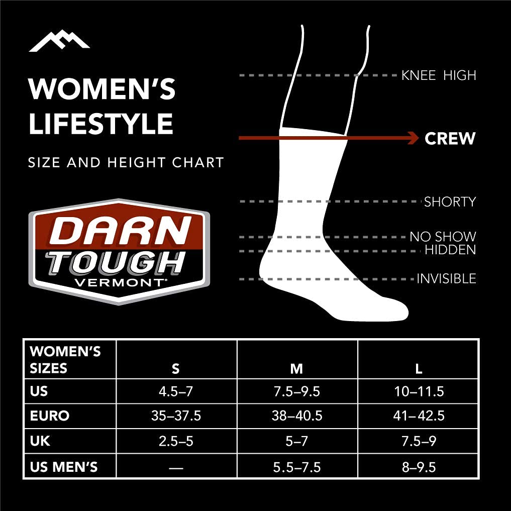 Darn Tough Women's Letterman Crew Lightweight Lifestyle Sock (Style 6064) - Light Denim, Medium