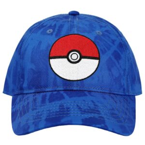 Bioworld Pokeball Embroidered Blue Tie Dye Cotton Twill Pokémon Baseball Hat