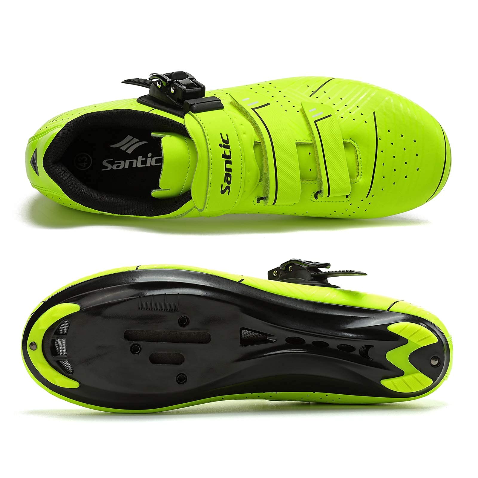 Santic Men's Cycling Shoes Road Cycling Riding Shoes Road Bike Shoes with Buckle- Roadway New