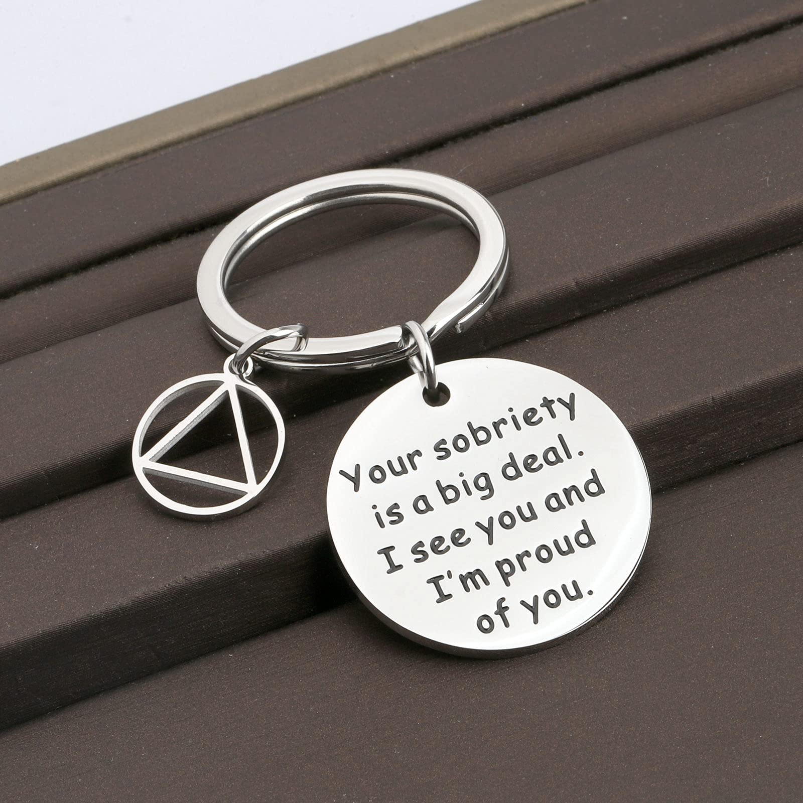 CENWA Sobriety Gift Recovery Sponsor Gift Your Sobriety Is a Big Deal I See You And I’m Proud of You Keychain (Your Sobriety Is K)