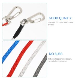 VICASKY 4pcs Miss Rope Wallet Spring Coil Rope Key Lanyard lanyards for Keys for Men Fishing Rope Bag Tool Spiral Spring Lanyard Keyring Accessories TPU Travel Metallic line Steel Wire