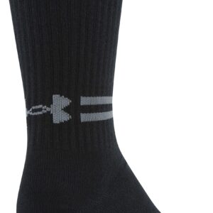 Under Armour Men's Essential Crew Socks, 6-Pairs, Black, Large