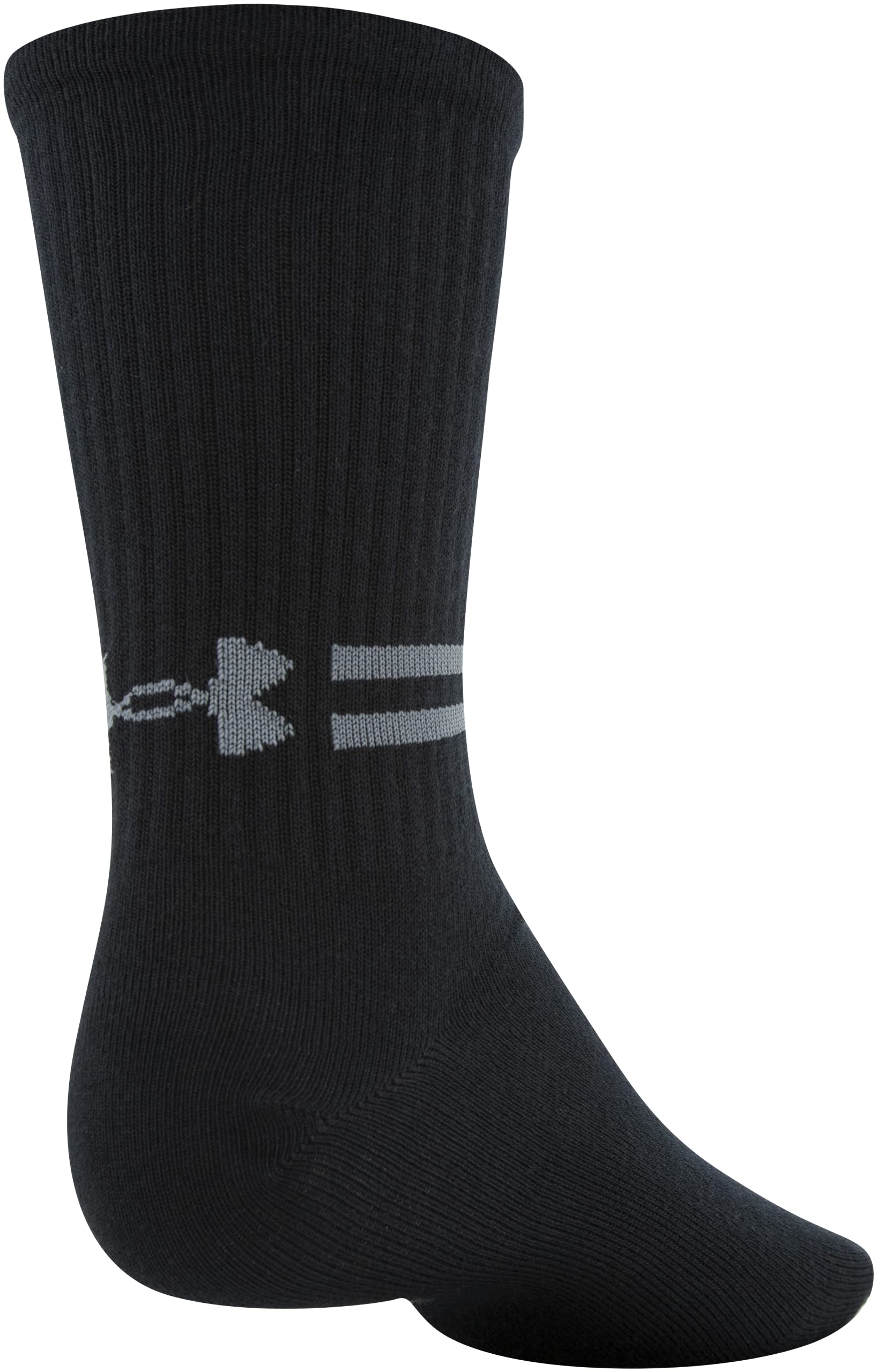 Under Armour Men's Essential Crew Socks, 6-Pairs, Black, Large