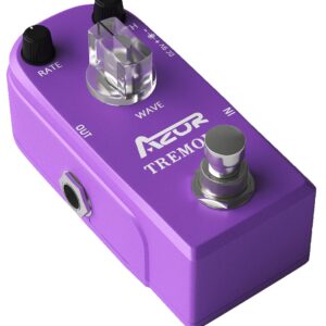 AZOR Pedal Power Adapter with Mini Pedal Tremolo Classic Guitar Effect Pedal