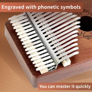 East top Kalimba 17 Keys Thumb Piano musical instrument Finger Piano with Mahogany Wood, Gift for Adults, Beginners and professinals