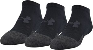 under armour unisex-child performance tech no show socks, multipairs, black (3-pairs), small