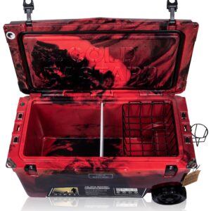 COLD BASTARD COOLERS 70QTW Rugged+ CAMO Red Large Wheels The Best Premium Ice Chest Cooler Accessories Free S&H (CB70W-CR)