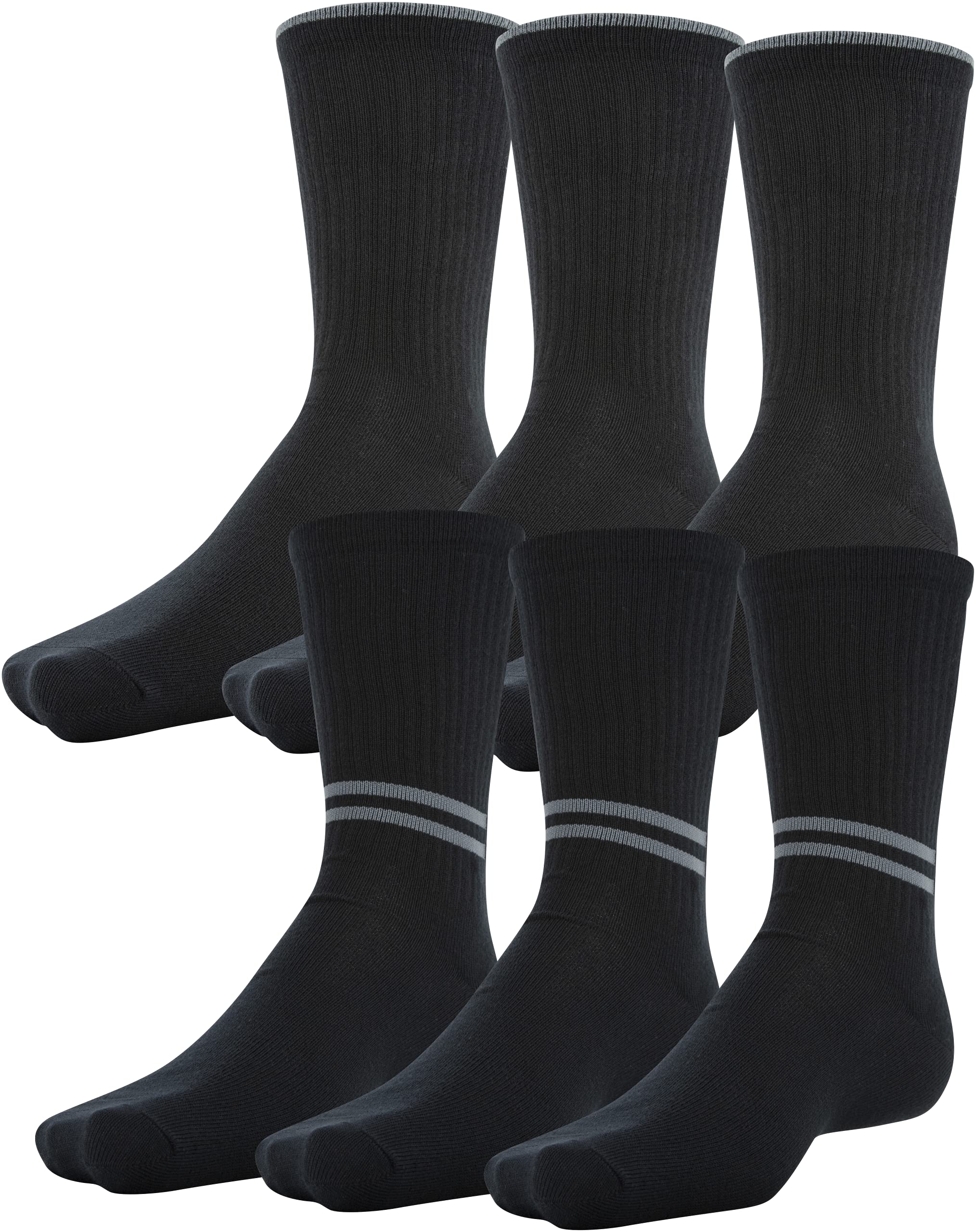 Under Armour Men's Essential Crew Socks, 6-Pairs, Black, Large