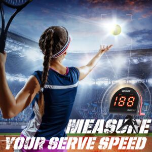 TGU Tennis Radar Guns Speed Sensors (Hands-Free) - Measure Serve, Racquet & Ball Speed, High Tech Gadget & Gear for Tennis Players, Black (NIS022132026)