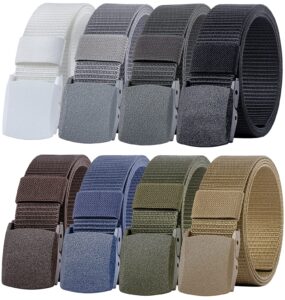 ginwee 8 pack nylon military tactical plastic buckle belt webbing canvas outdoor web belt